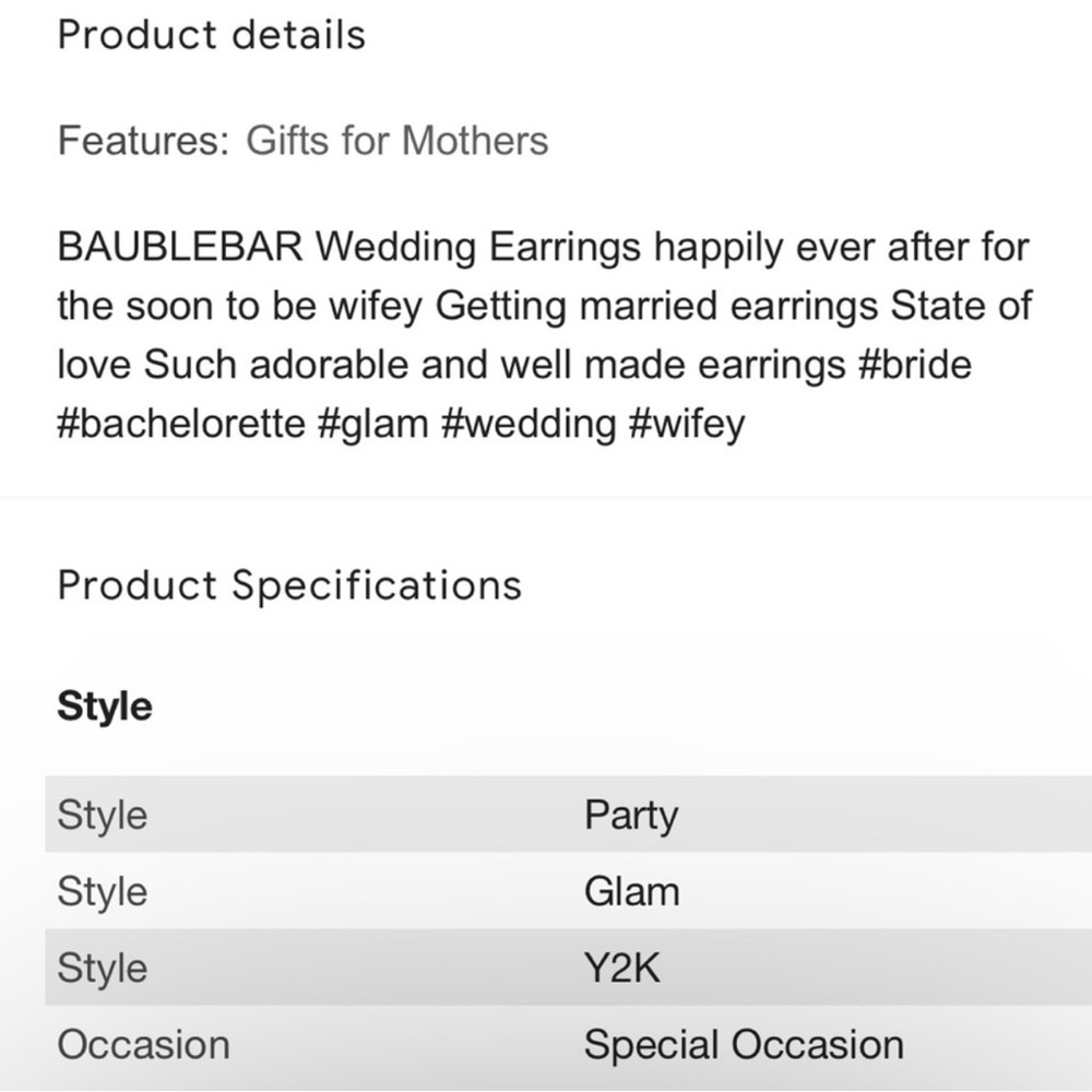 Baublebar Getting Married earrings - Picture 4 of 5